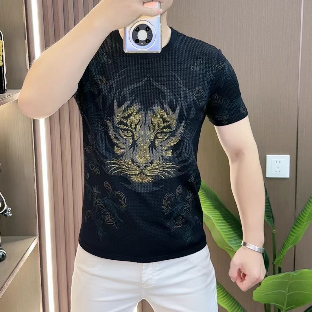 cf336-Men's seasonal personalized print short-sleeved T-shirt