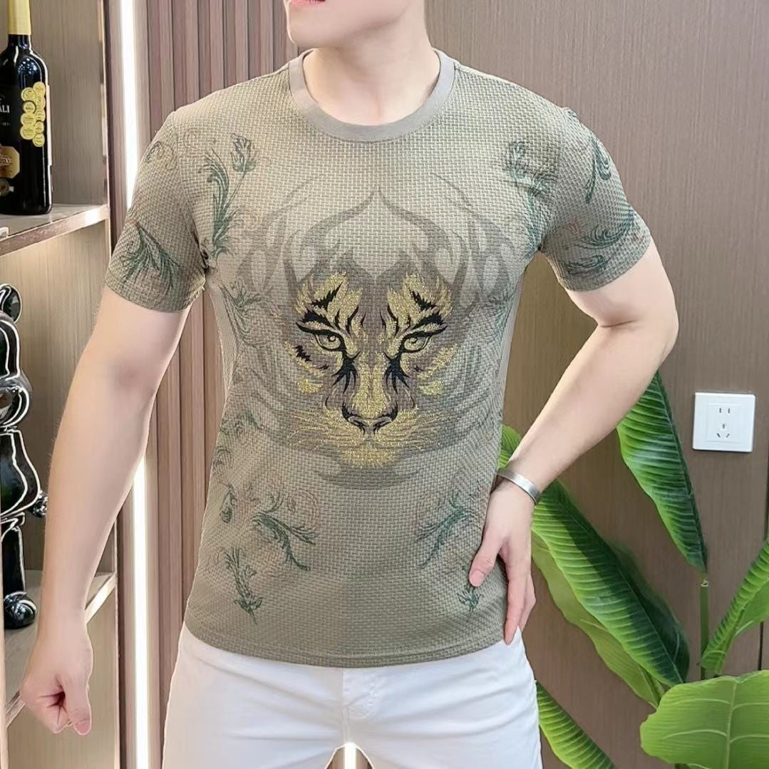 cf336-Men's seasonal personalized print short-sleeved T-shirt