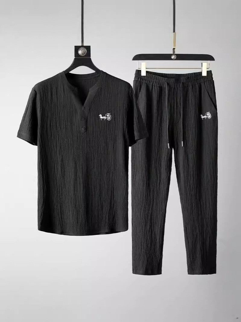 High quality ice silk linen men's suit