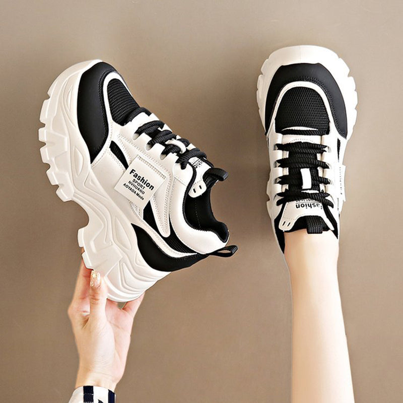 New summer mesh breathable height-enhancing women's sports shoes