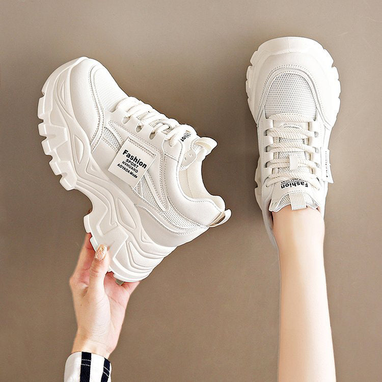 New summer mesh breathable height-enhancing women's sports shoes