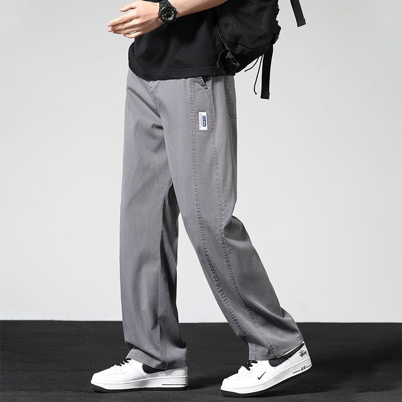 Men's summer thin straight stretch casual trousers