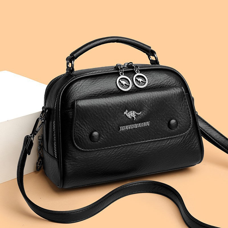zp620-Retro soft leather texture handbag for women