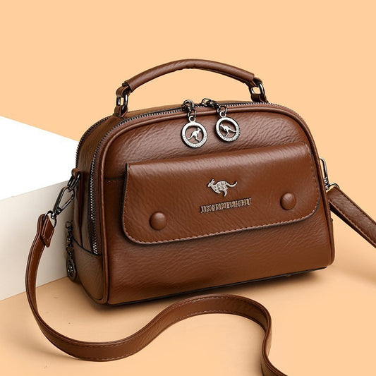 zp620-Retro soft leather texture handbag for women