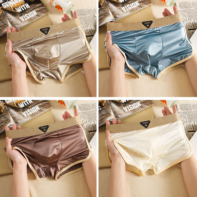 Summer new light luxury satin ice silk men's underwear
