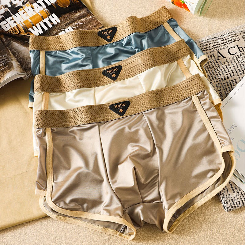 Summer new light luxury satin ice silk men's underwear