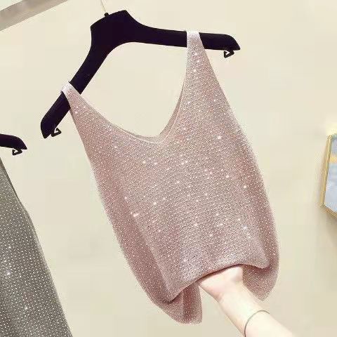 zp629-Women's ice silk diamond camisole