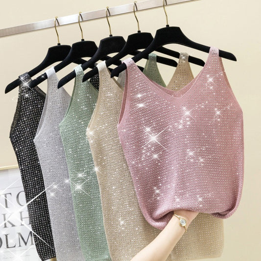 zp629-Women's ice silk diamond camisole