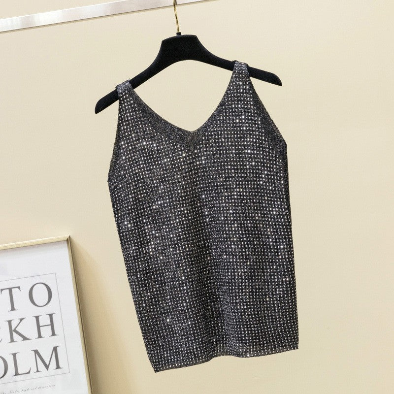 zp629-Women's ice silk diamond camisole