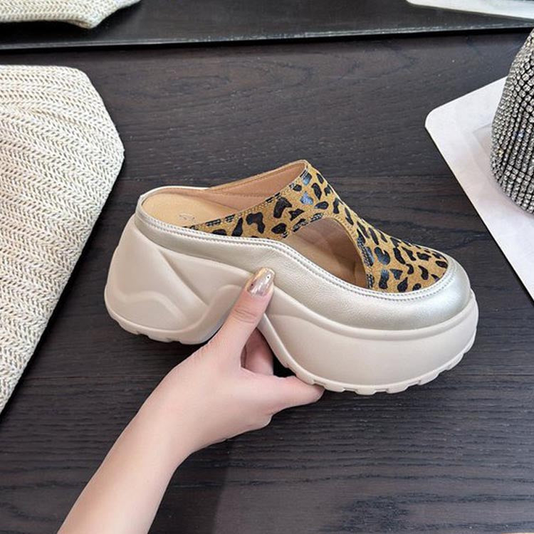 zp635-Women's summer hollowed-out height-enhancing slip-on sandals