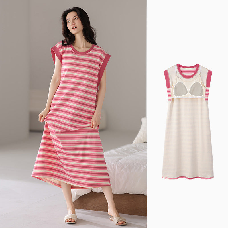 zp646-Women's summer cartoon simple nightdress