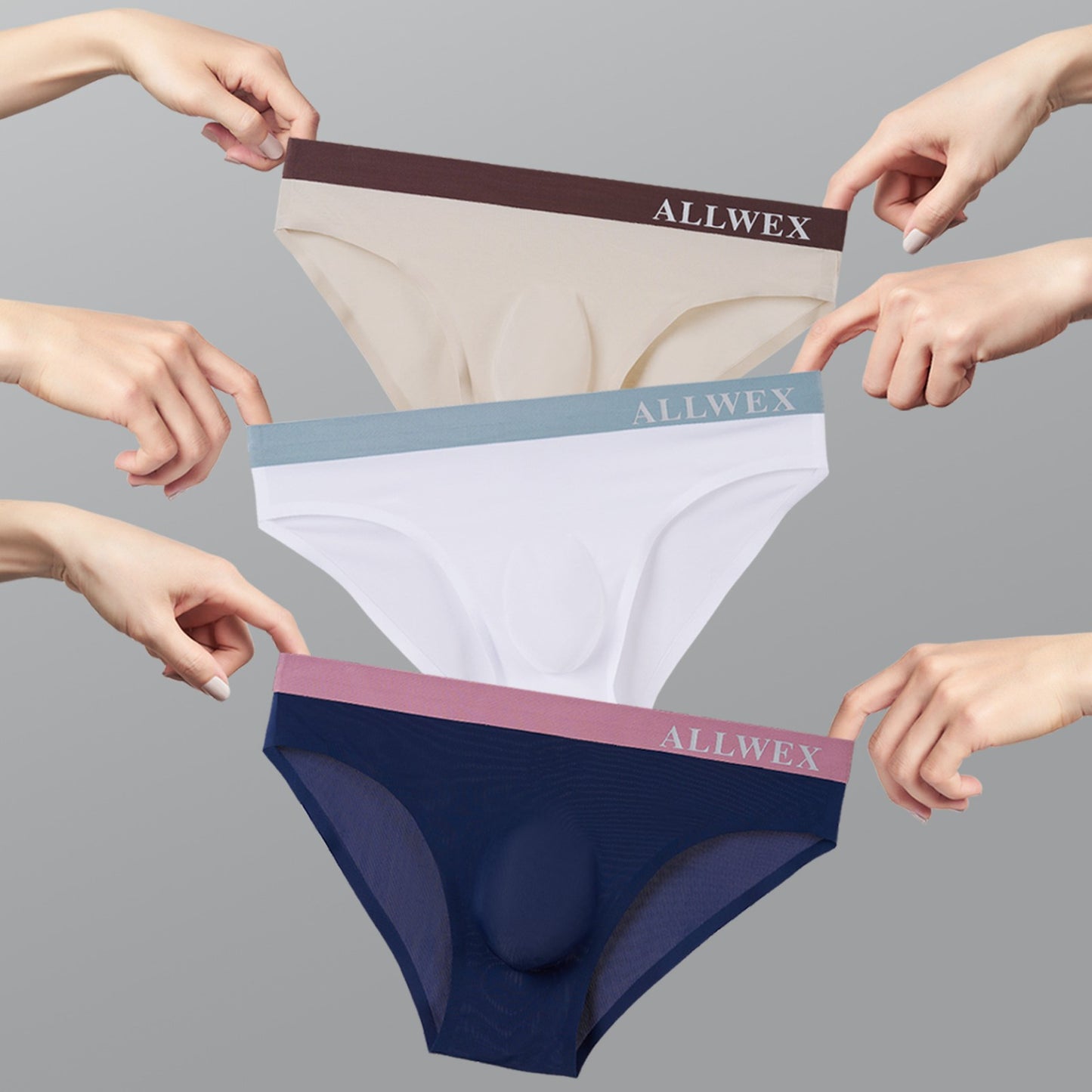 ah36-Men's ice silk seamless breathable briefs