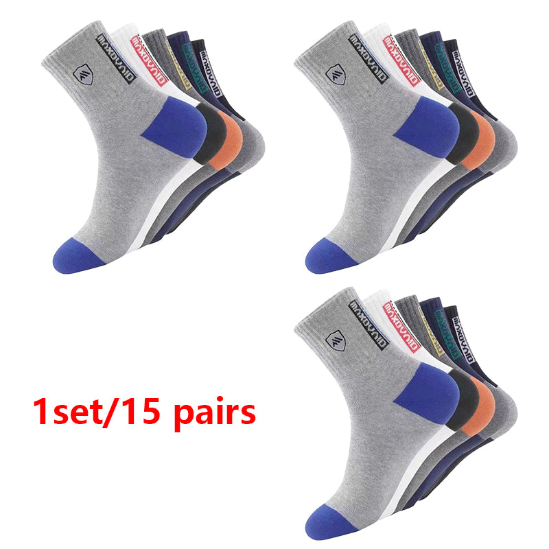 pta31-Men's sweat-absorbent breathable mid-calf socks