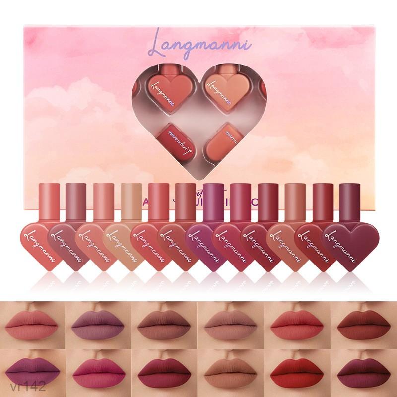 Matte 12 Color Heart Matte Lipstick Set