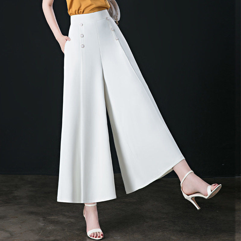 Summer cool loose drape wide leg skirt pants women