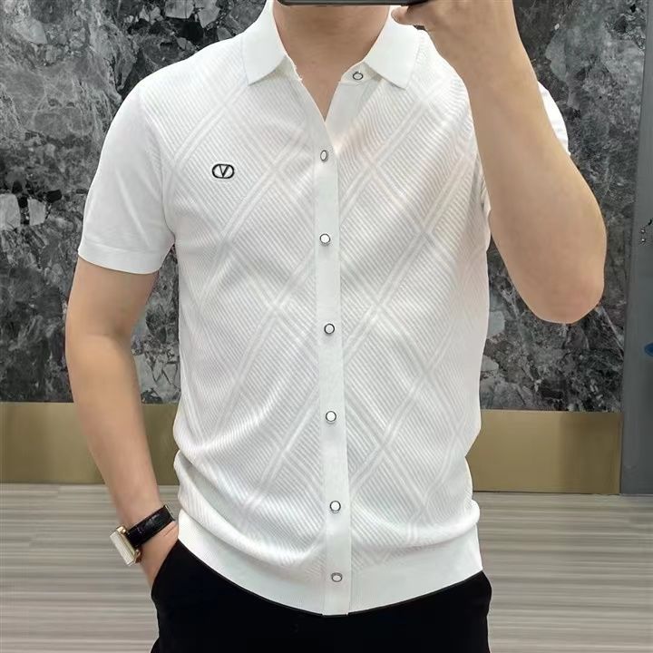 zd118-2024 summer light luxury fashion lapel short-sleeved T-shirt