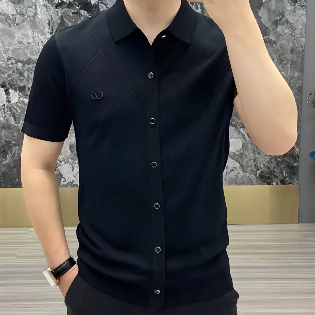 zd118-2024 summer light luxury fashion lapel short-sleeved T-shirt