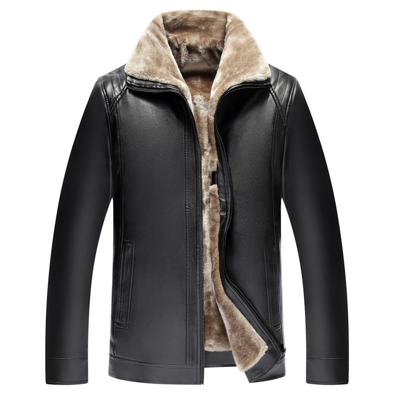 2023 autumn and winter middle-aged and elderly men's leather jackets