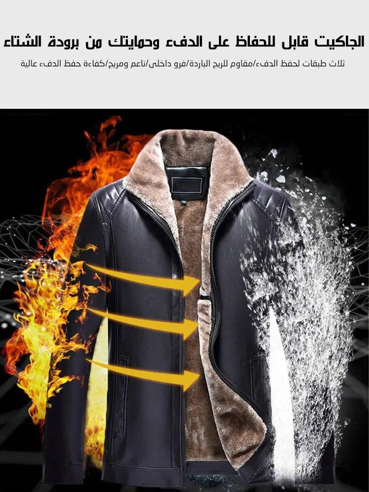 2023 autumn and winter middle-aged and elderly men's leather jackets