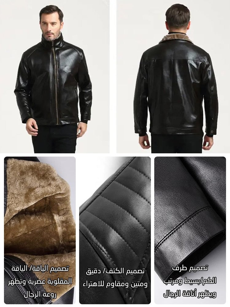 2023 autumn and winter middle-aged and elderly men's leather jackets