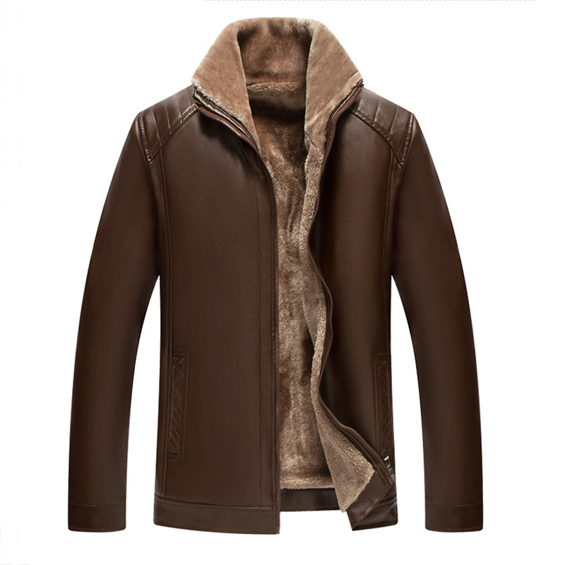 2023 autumn and winter middle-aged and elderly men's leather jackets