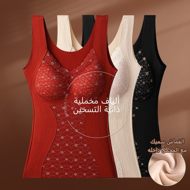 Women's velvet thickened thermal underwear vest