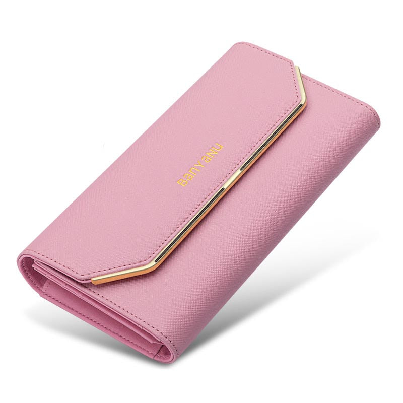 zp308-Simple and fashionable long genuine leather women's wallet