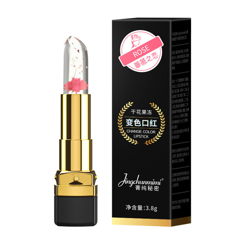 Flower lipstick jelly color changing gold leaf lipstick【buy 1 get 2 free】