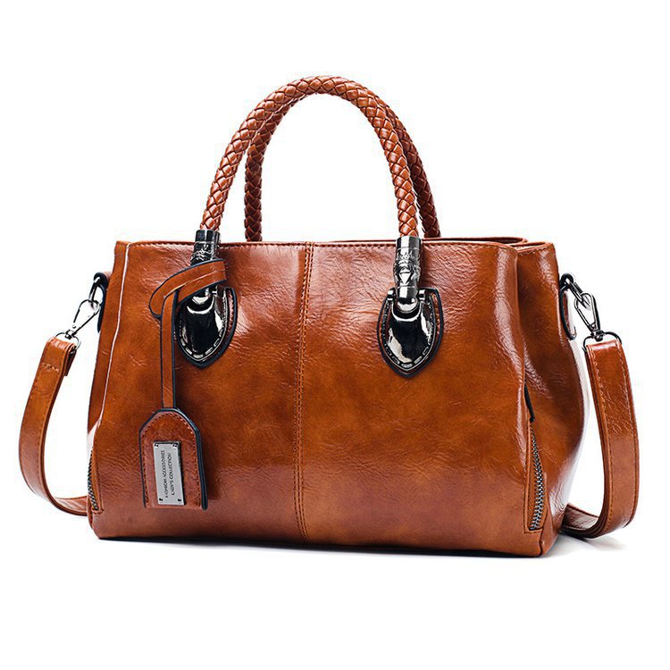 zp314-European and American retro trendy oiled wax leather shoulder crossbody bag