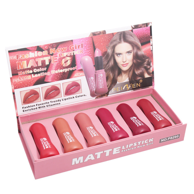 zp317-Matte lipstick set waterproof non-stick cup