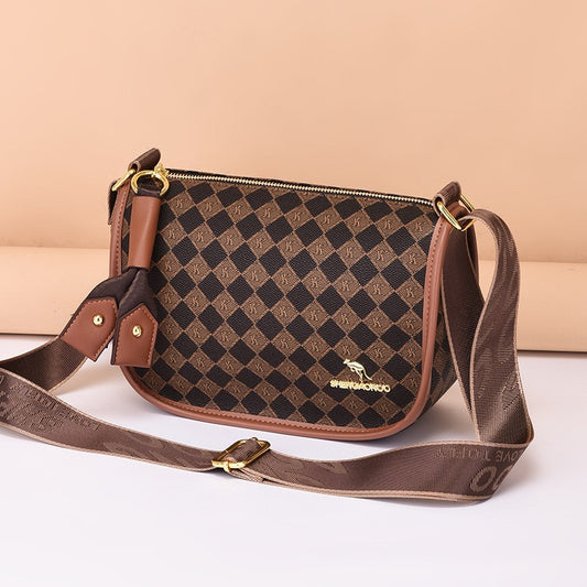 2024 Fashionable checkered shoulder bag