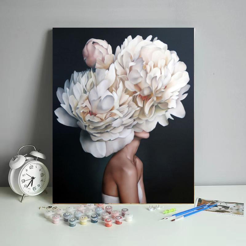 DIY Digital Oil Painting Factory Flowers and Women Series