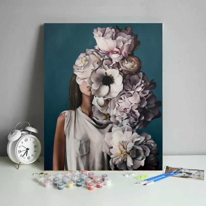 DIY Digital Oil Painting Factory Flowers and Women Series