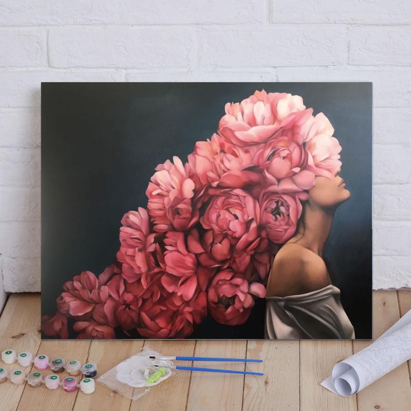 DIY Digital Oil Painting Factory Flowers and Women Series