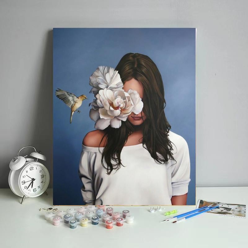 DIY Digital Oil Painting Factory Flowers and Women Series