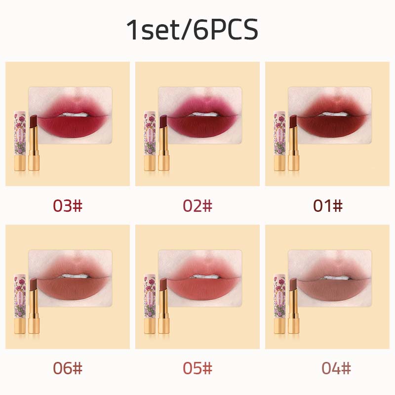 Velvet lipstick matte low saturation whitening