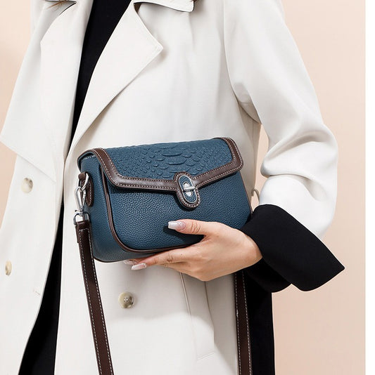 Fashionable and versatile crocodile pattern premium small square bag