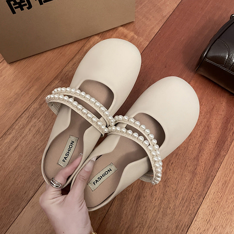 zp347-Women's Summer Pearl Small Fragrance Style Baotou Sandals