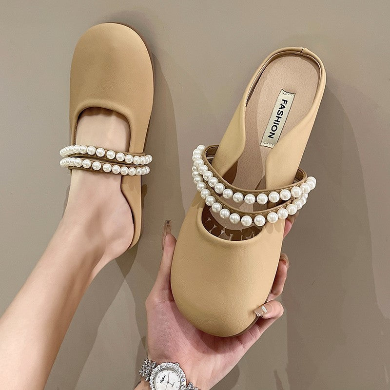 zp347-Women's Summer Pearl Small Fragrance Style Baotou Sandals