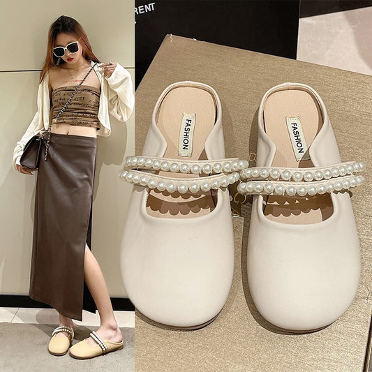 zp347-Women's Summer Pearl Small Fragrance Style Baotou Sandals